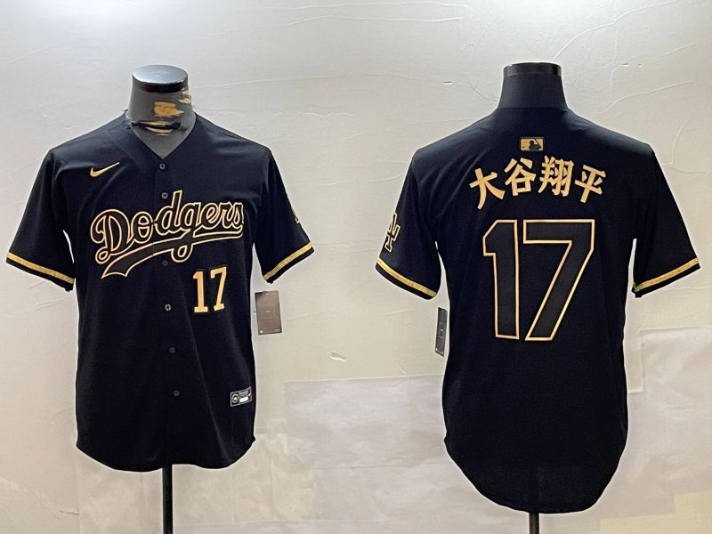 Men Los Angeles Dodgers #17 Ohtani Black Game 2024 Nike MLB Jersey style 10297